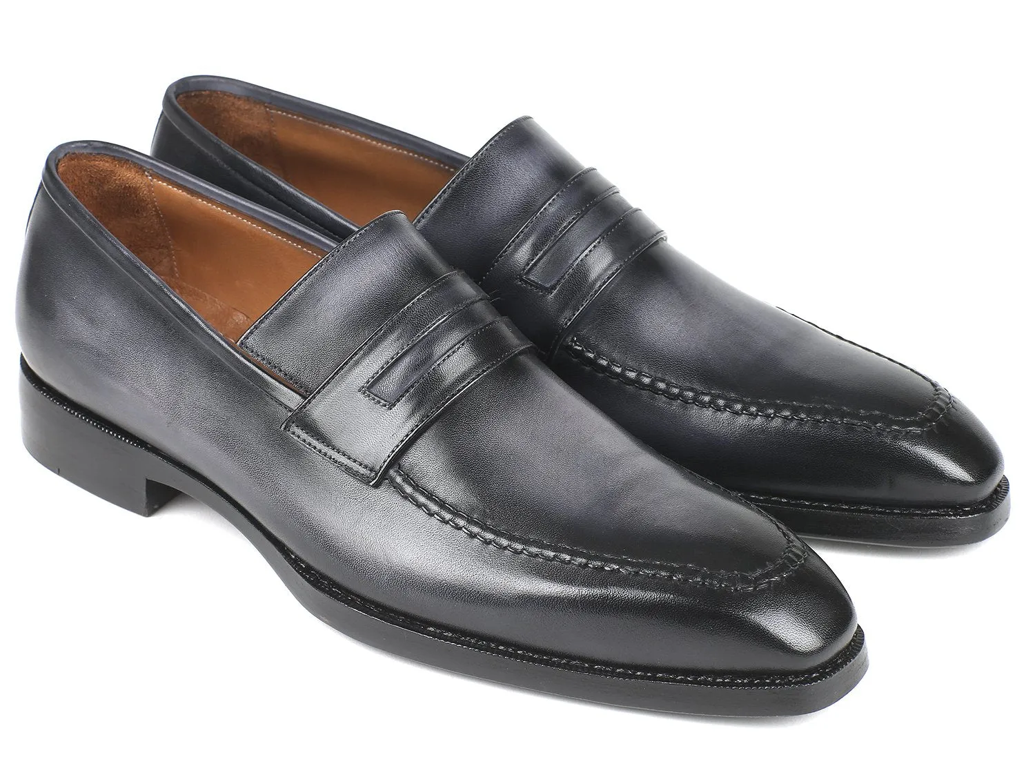 Paul Parkman Schuhe Paul Parkman Herren Goodyear-Brandsohlen-Loafer in grau gebürstet