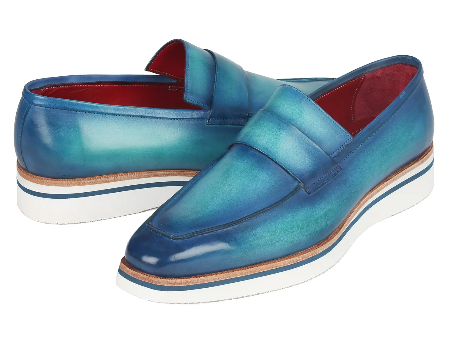 Paul Parkman Schuhe Paul Parkman Herren Smarte Freizeit-Loafers in Blau