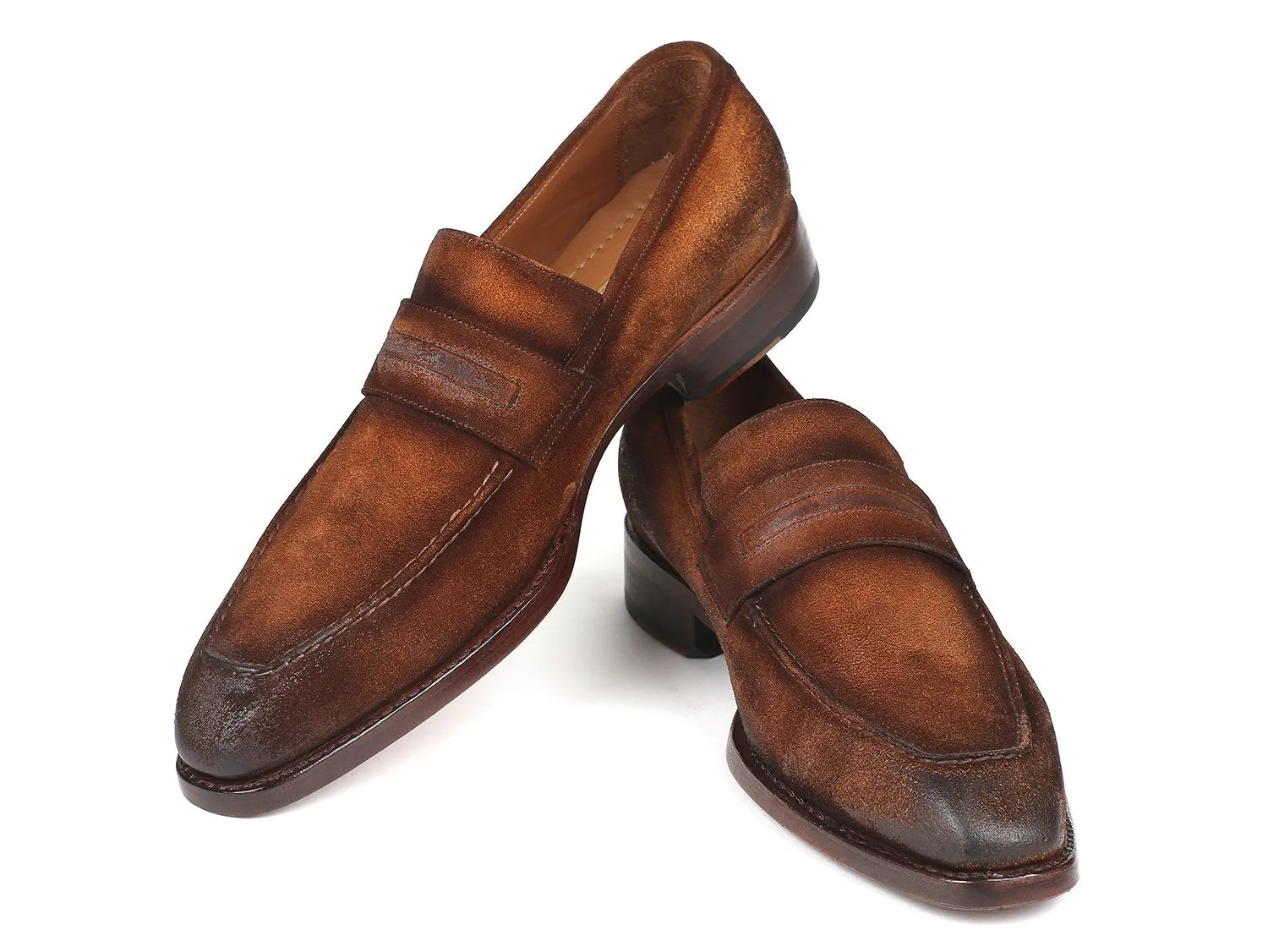 Paul Parkman Schuhe Paul Parkman Herren Wildleder Goodyear durchgenähte Loafers in Braun Antik
