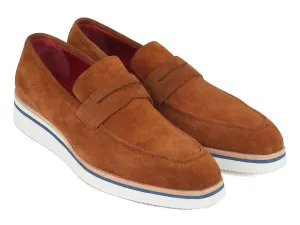 Paul Parkman Schuhe Paul Parkman Herren Wildleder Smart Casual Penny Loafers in Kamel