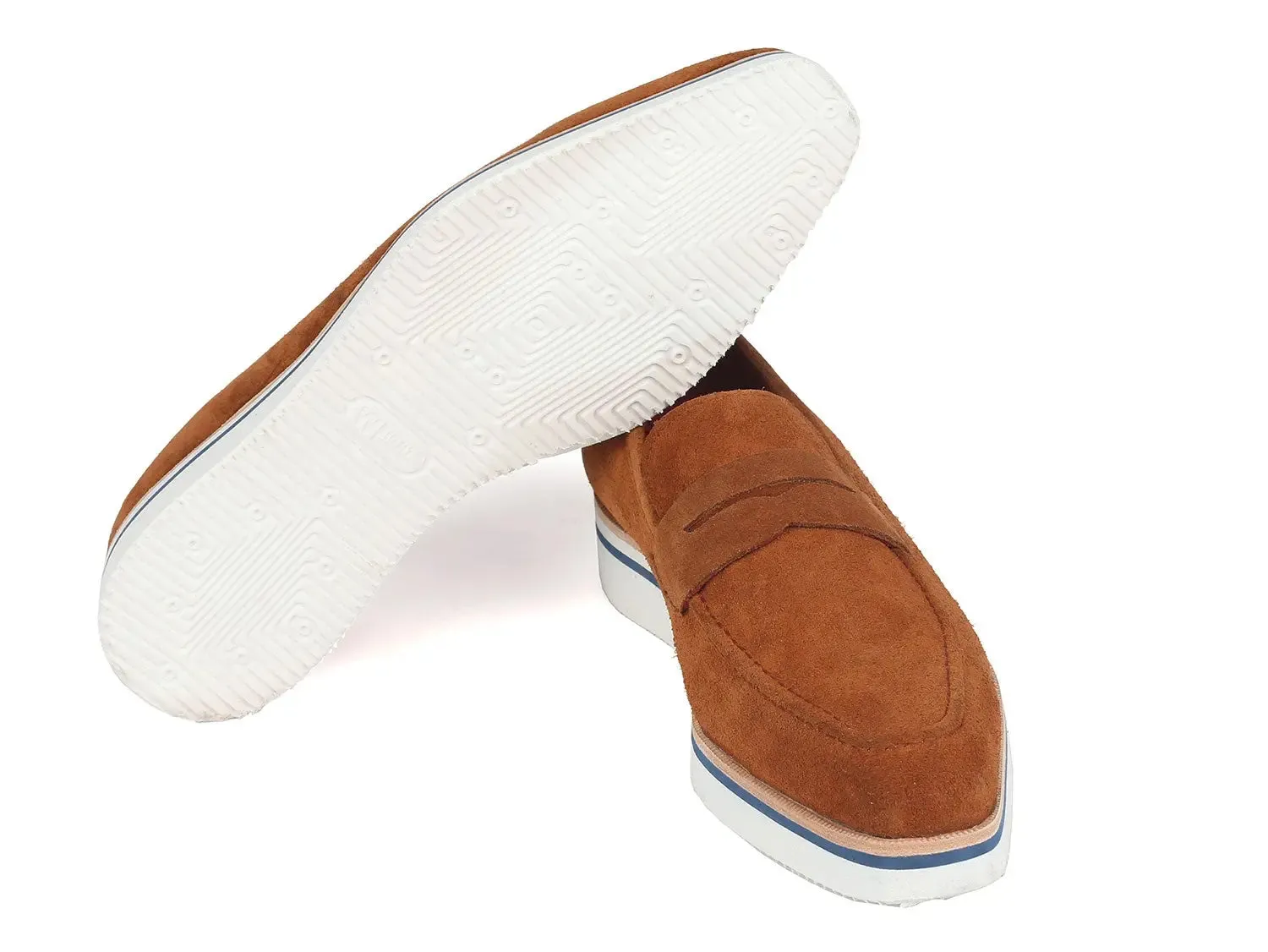 Paul Parkman Schuhe Paul Parkman Herren Wildleder Smart Casual Penny Loafers in Kamel