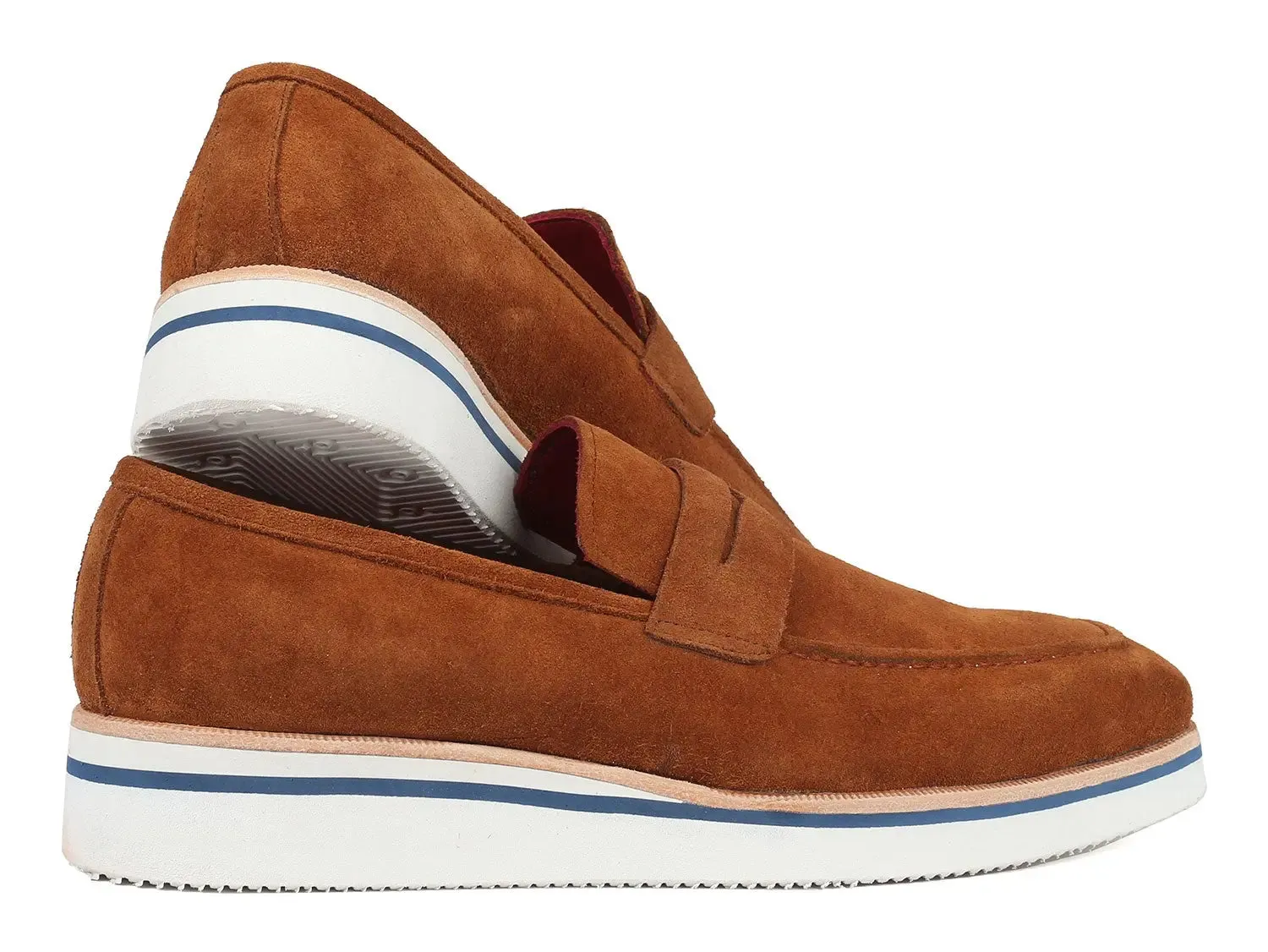 Paul Parkman Schuhe Paul Parkman Herren Wildleder Smart Casual Penny Loafers in Kamel