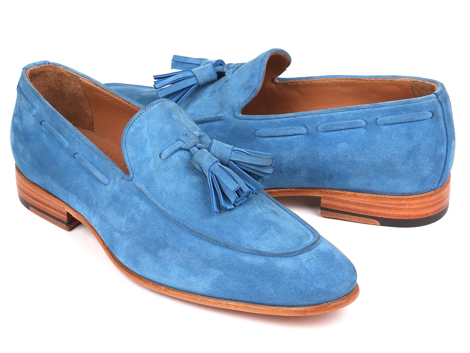 Paul Parkman Schuhe Paul Parkman Herren Wildleder Quasten-Loafer in Blau