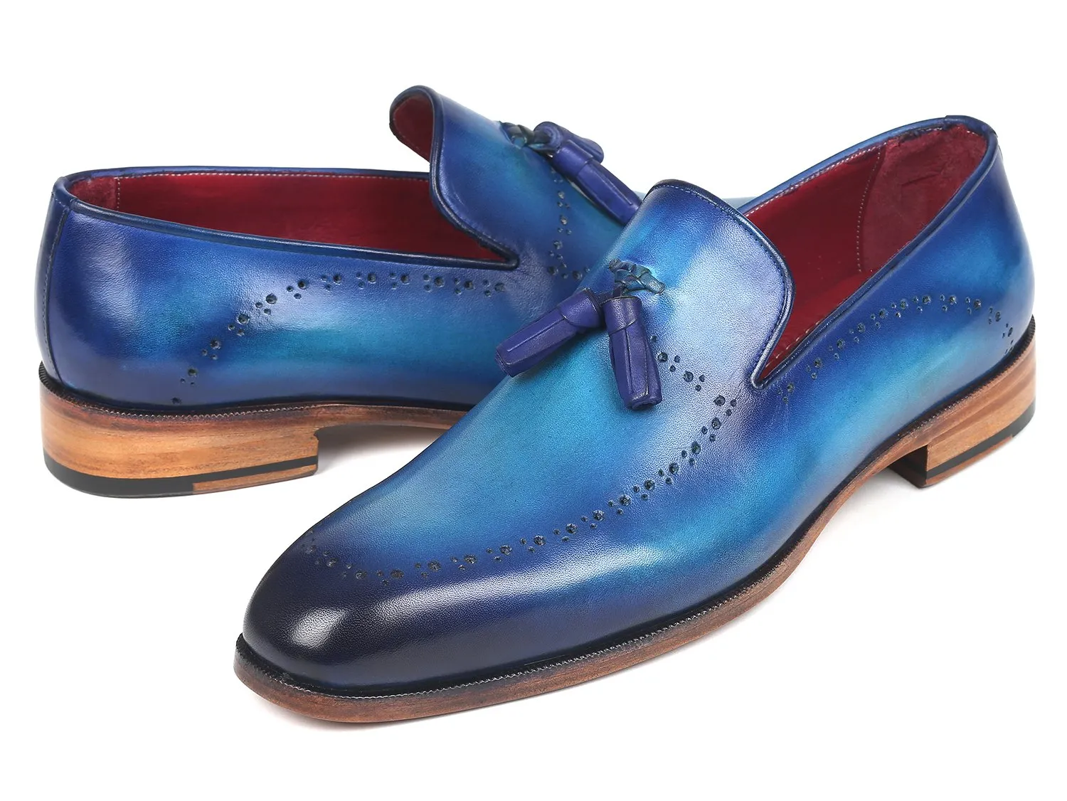 Paul Parkman Schuhe Paul Parkman Herren Quasten-Loafer in Blau