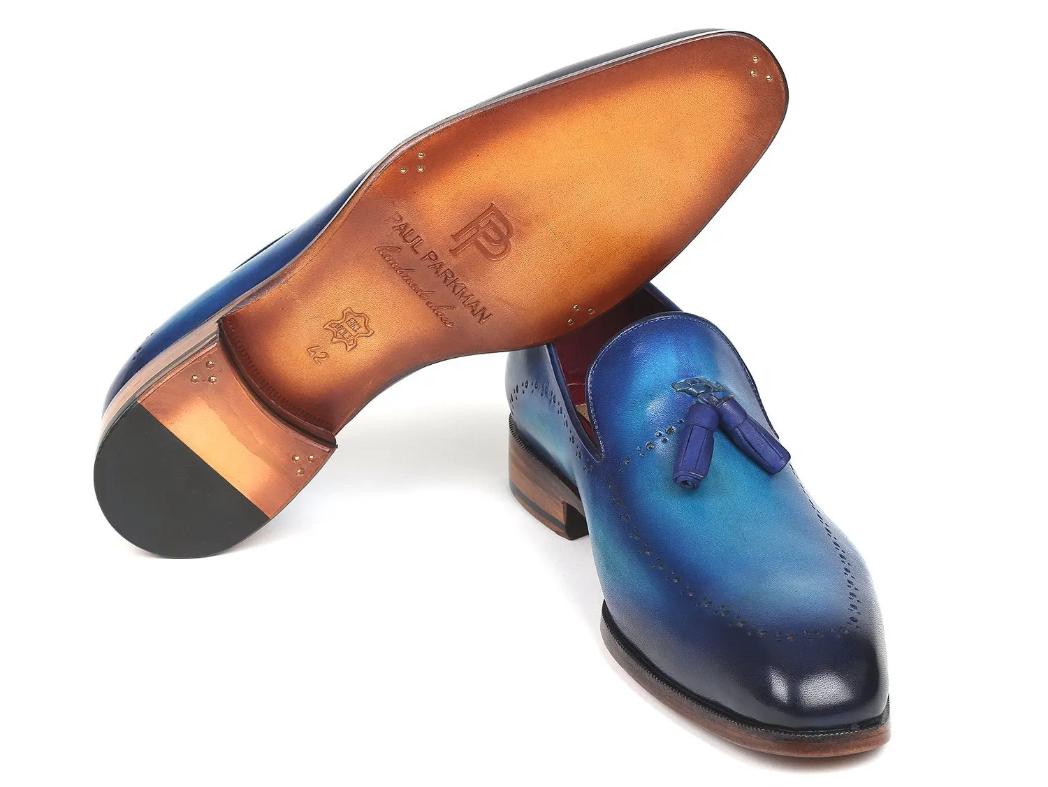 Paul Parkman Schuhe Paul Parkman Herren Quasten-Loafer in Blau