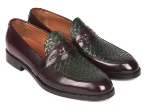 Paul Parkman Schuhe Paul Parkman Herrengeflochtene Lederschlupfer in Braun & Grün