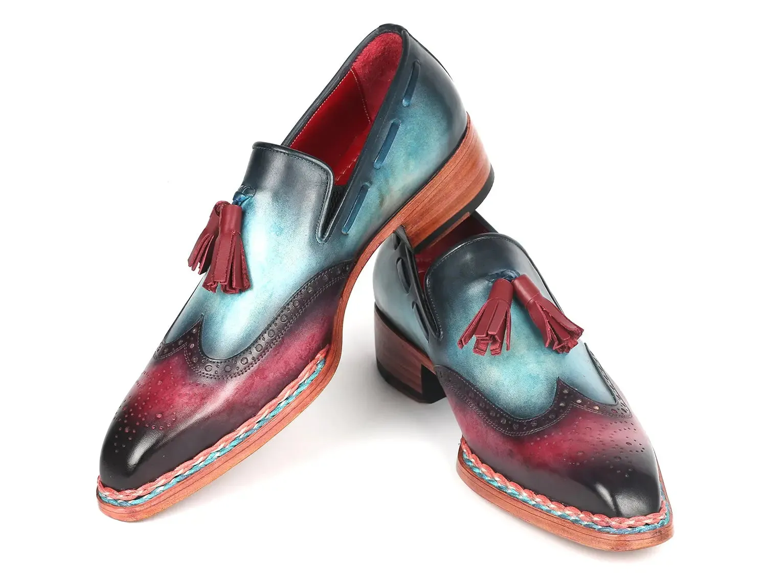 Paul Parkman Schuhe Paul Parkman Norwegische Riemchen-Loafer in Blau & Lila