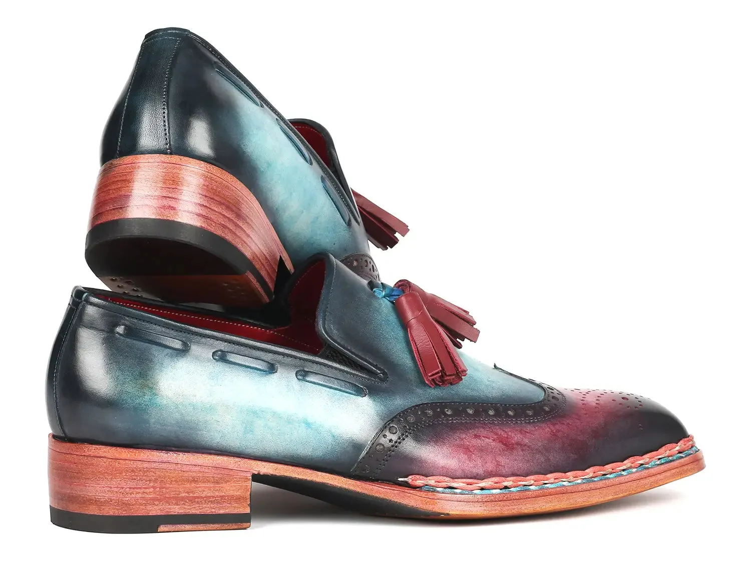 Paul Parkman Schuhe Paul Parkman Norwegische Riemchen-Loafer in Blau & Lila