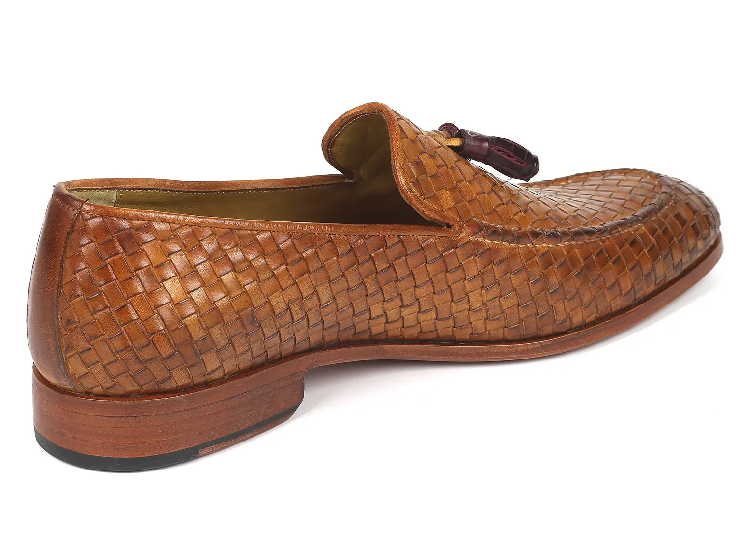 Paul Parkman Schuhe Paul Parkman Gewebte Lederquasten-Loafer in Kamel
