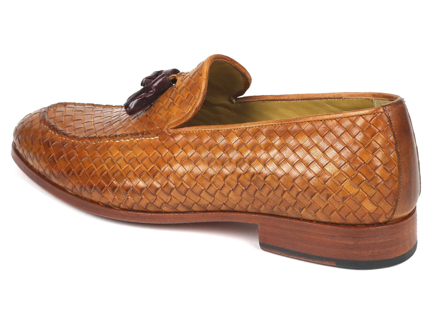 Paul Parkman Schuhe Paul Parkman Gewebte Lederquasten-Loafer in Kamel