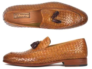 Paul Parkman Schuhe Paul Parkman Gewebte Lederquasten-Loafer in Kamel