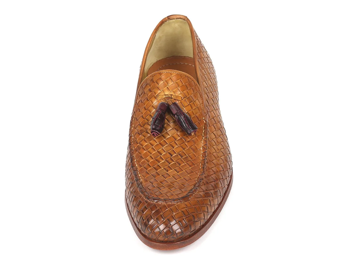 Paul Parkman Schuhe Paul Parkman Gewebte Lederquasten-Loafer in Kamel