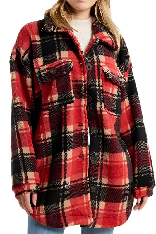 Karierte Fleecejacke