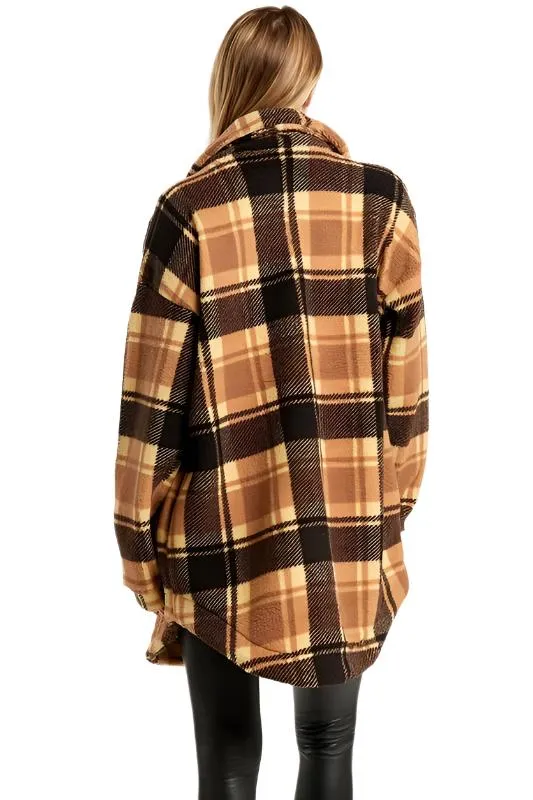 Karierte Fleecejacke