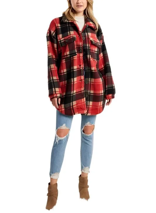 Karierte Fleecejacke