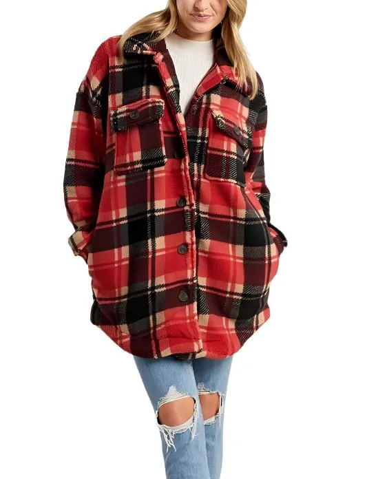 Karierte Fleecejacke