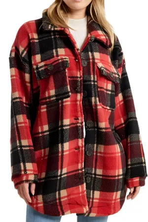 Karierte Fleecejacke