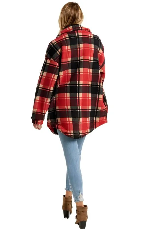 Karierte Fleecejacke