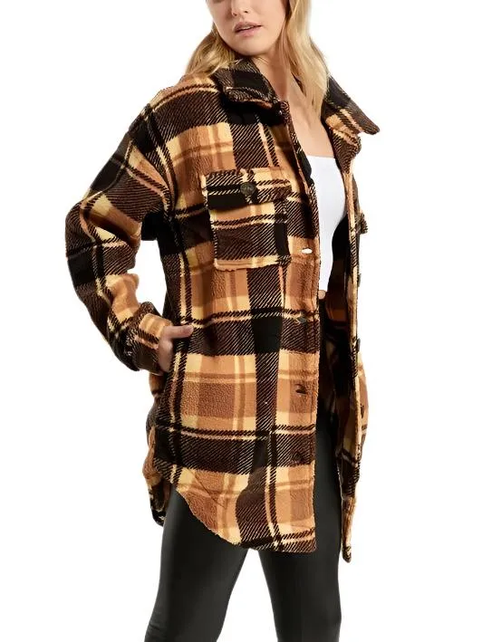 Karierte Fleecejacke