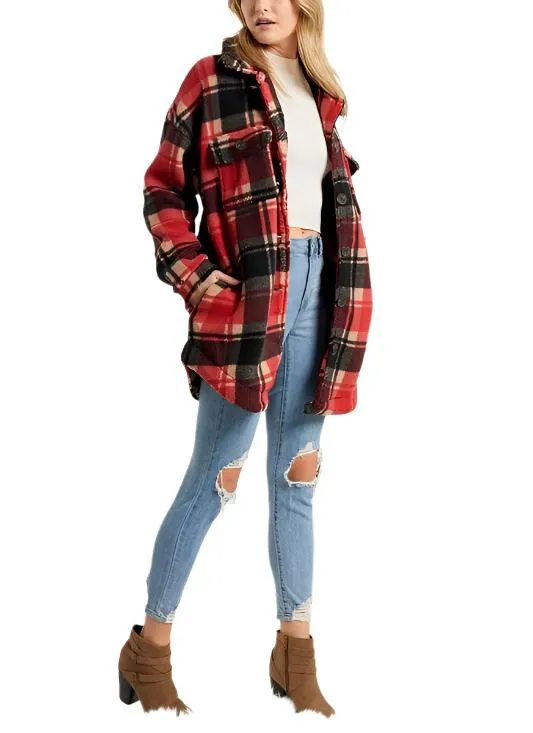 Karierte Fleecejacke