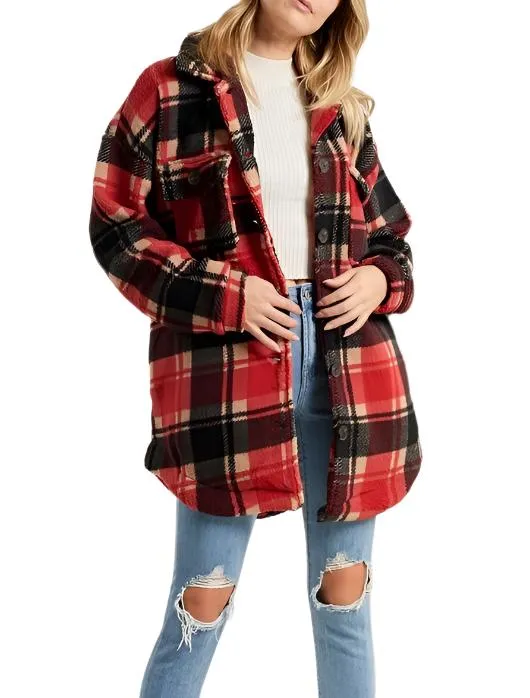 Karierte Fleecejacke