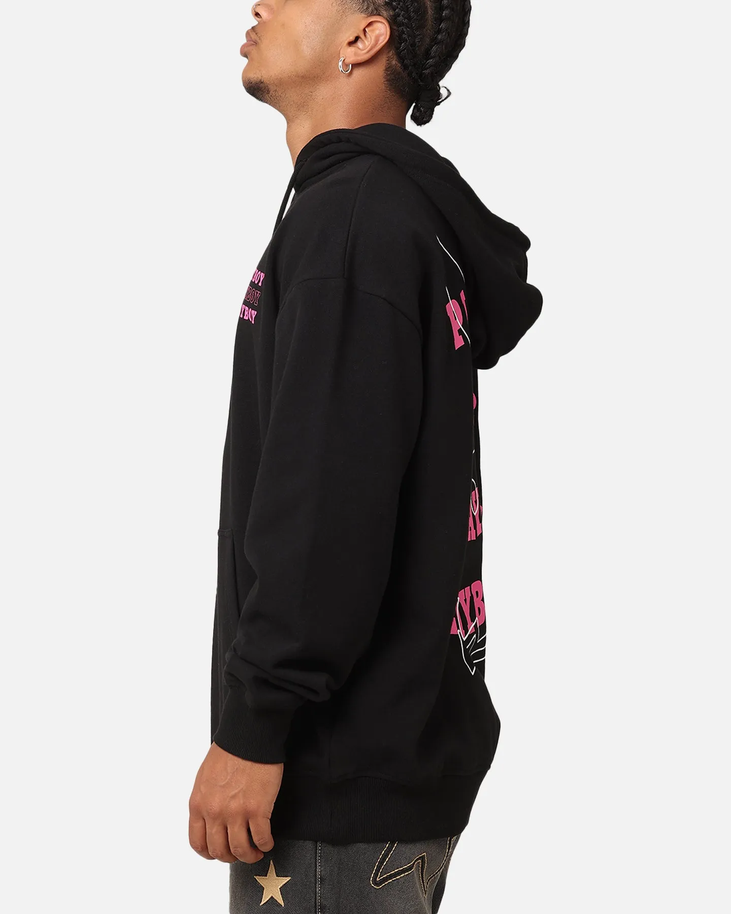 Playboy Wavy Stack Hoodie Schwarz