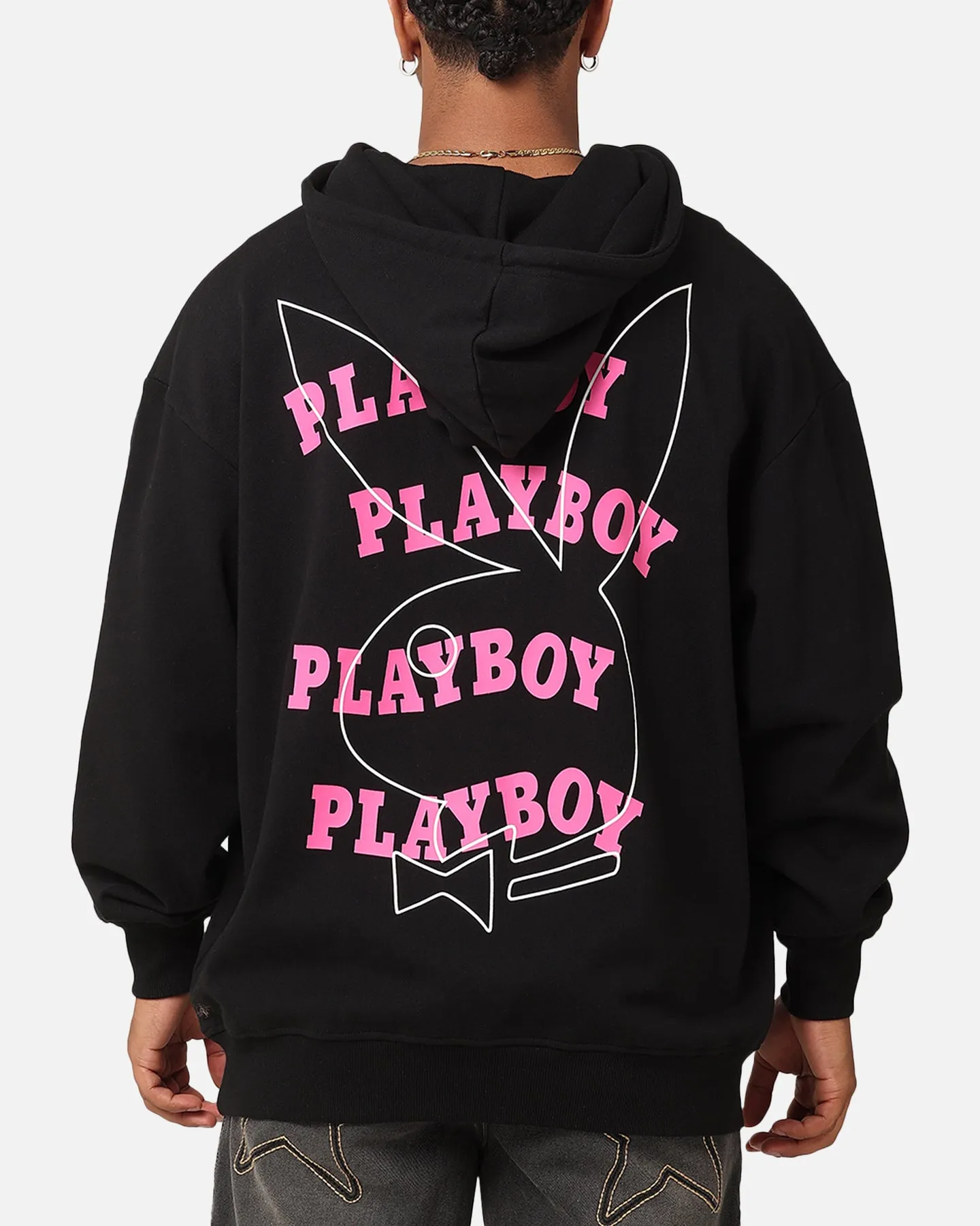 Playboy Wavy Stack Hoodie Schwarz
