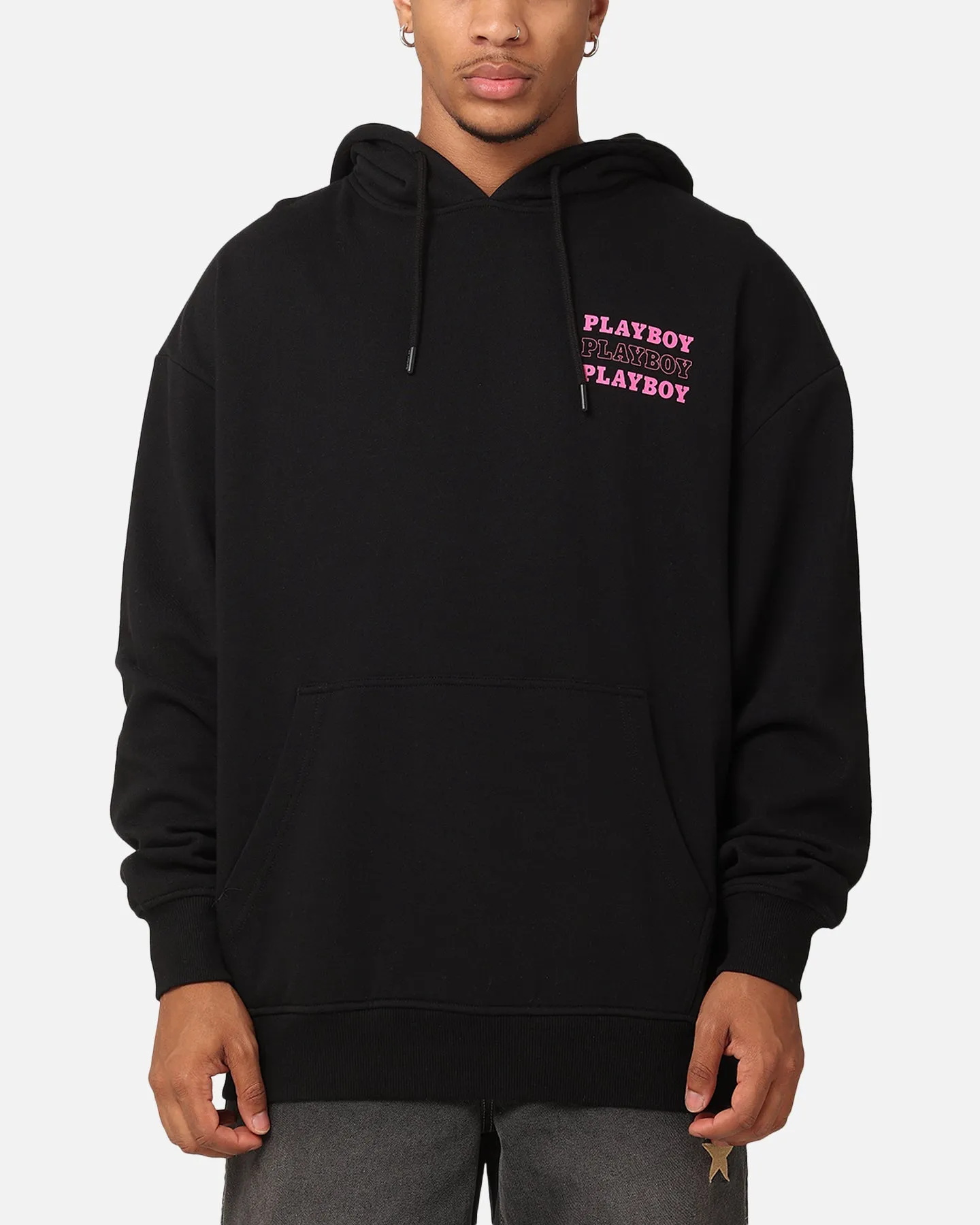 Playboy Wavy Stack Hoodie Schwarz