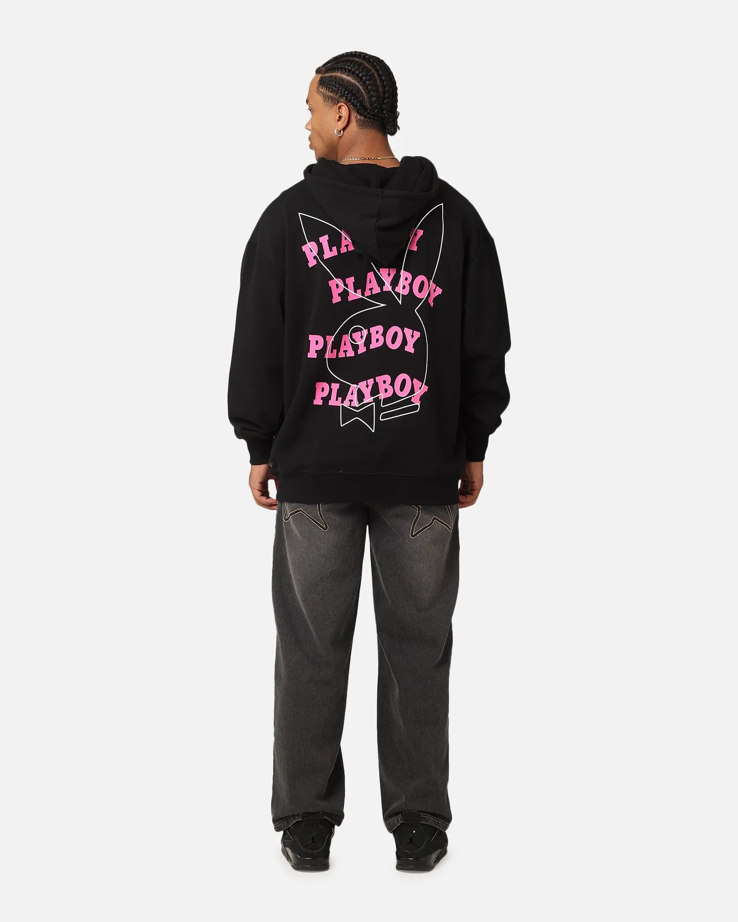 Playboy Wavy Stack Hoodie Schwarz