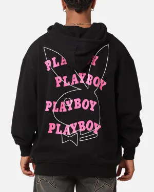 Playboy Wavy Stack Hoodie Schwarz