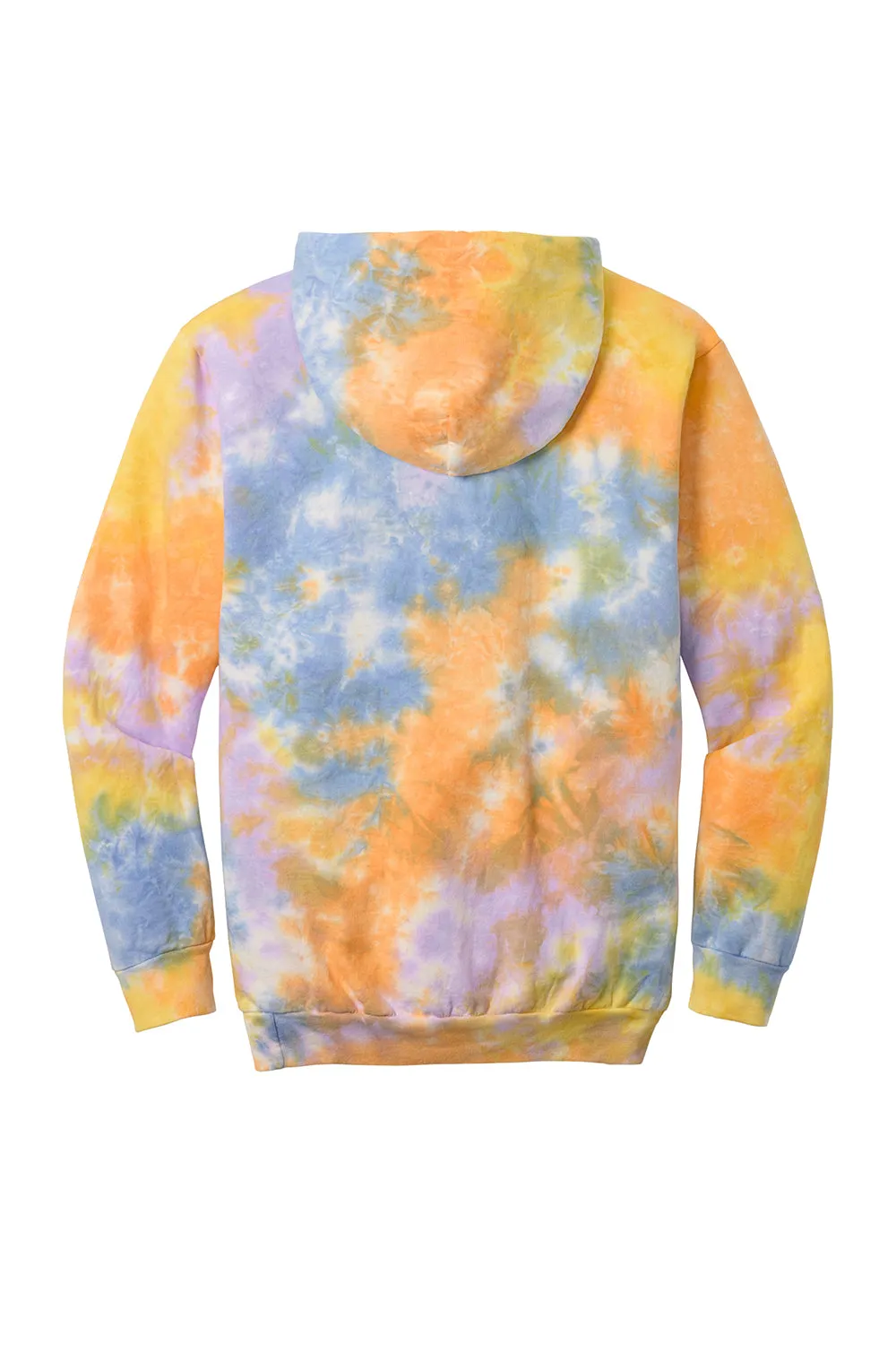 Port & Company Herren Kristall-Tie-Dye Kapuzenpullover Hoodie mit Kangaroo-Tasche - Sherbet