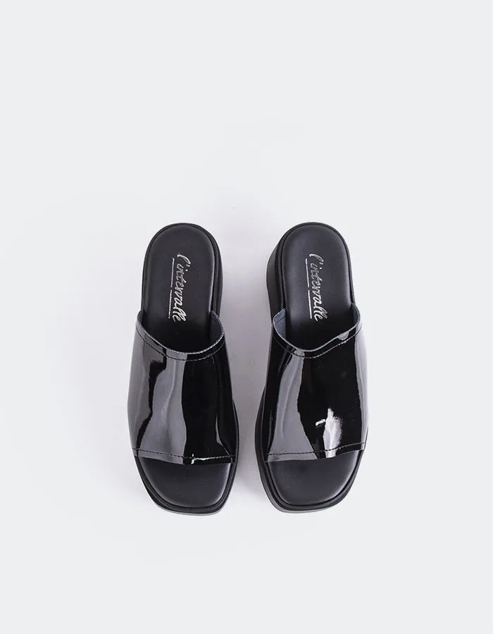 Positives Schwarz Lackleder