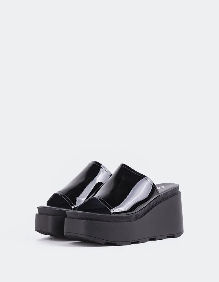Positives Schwarz Lackleder