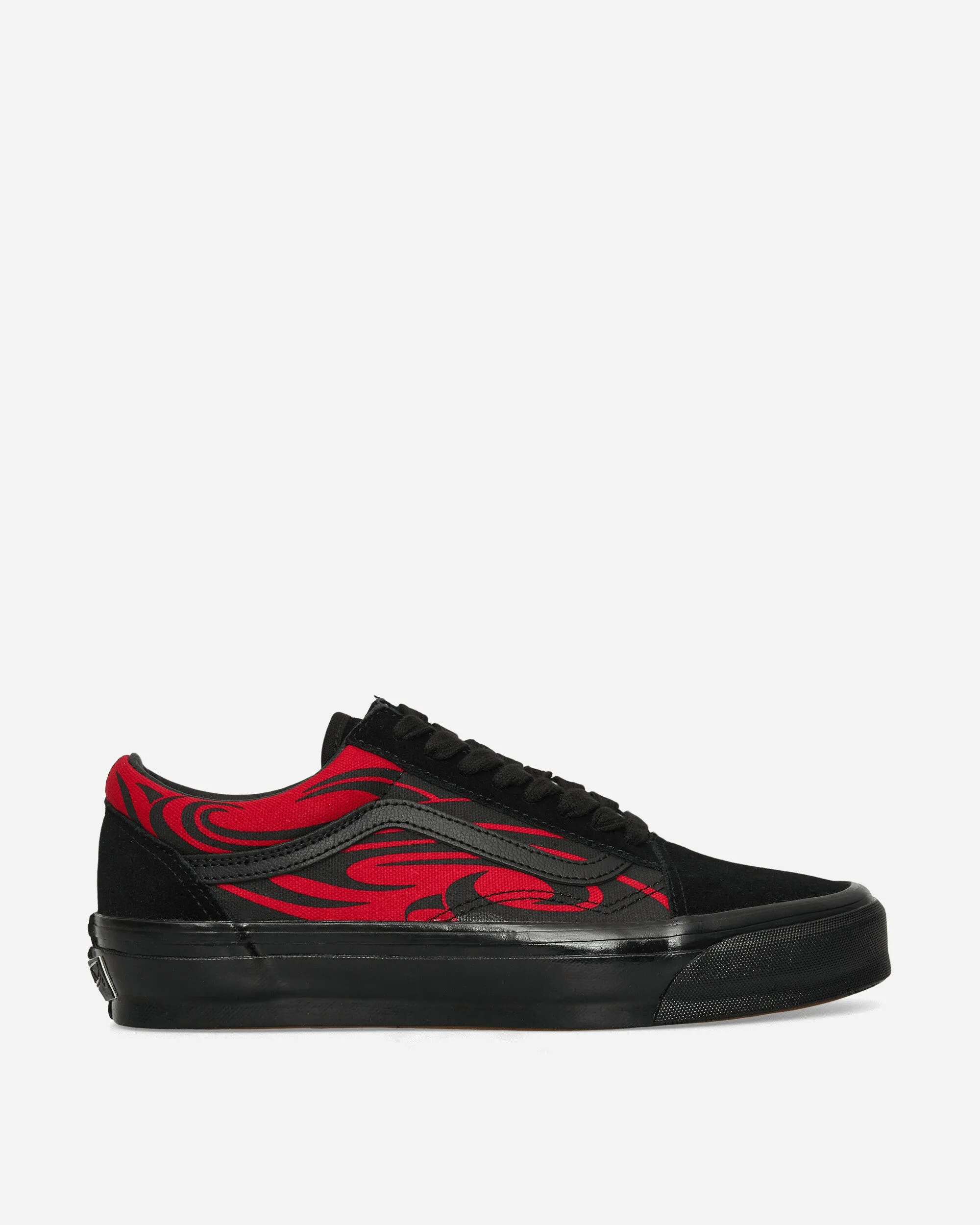 Premium Old Skool Y2K Flammen-Sneakers Schwarz / Rot