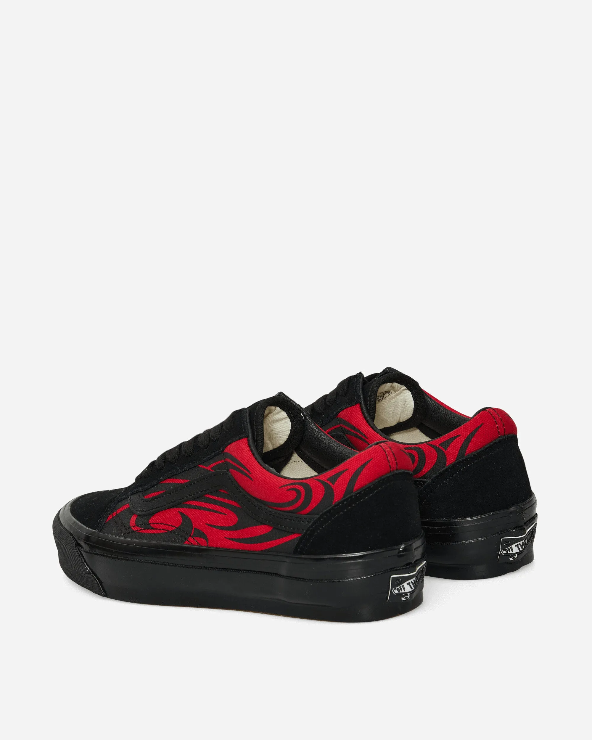 Premium Old Skool Y2K Flammen-Sneakers Schwarz / Rot