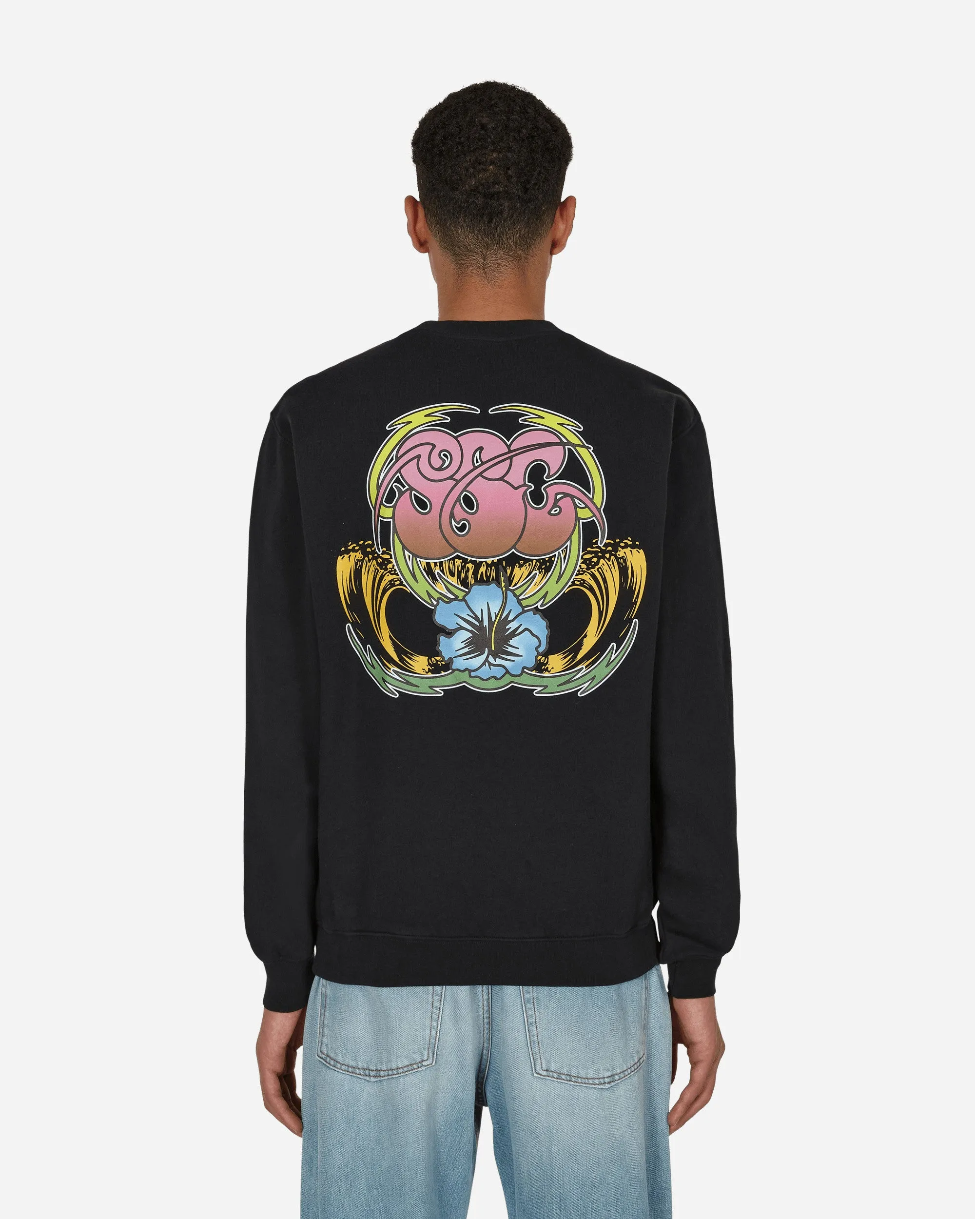 Gedrucktes Crewneck Sweatshirt Schwarz