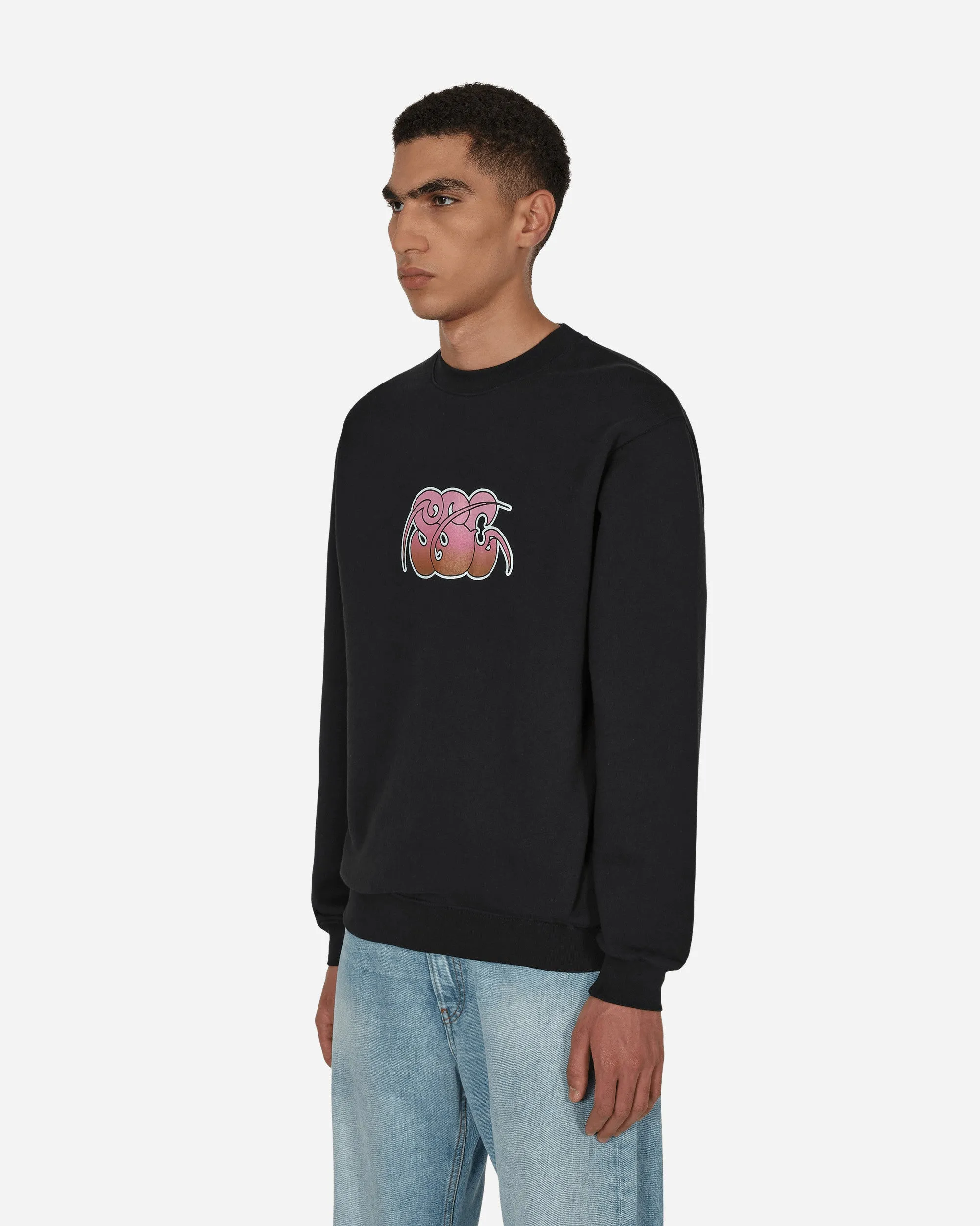 Gedrucktes Crewneck Sweatshirt Schwarz