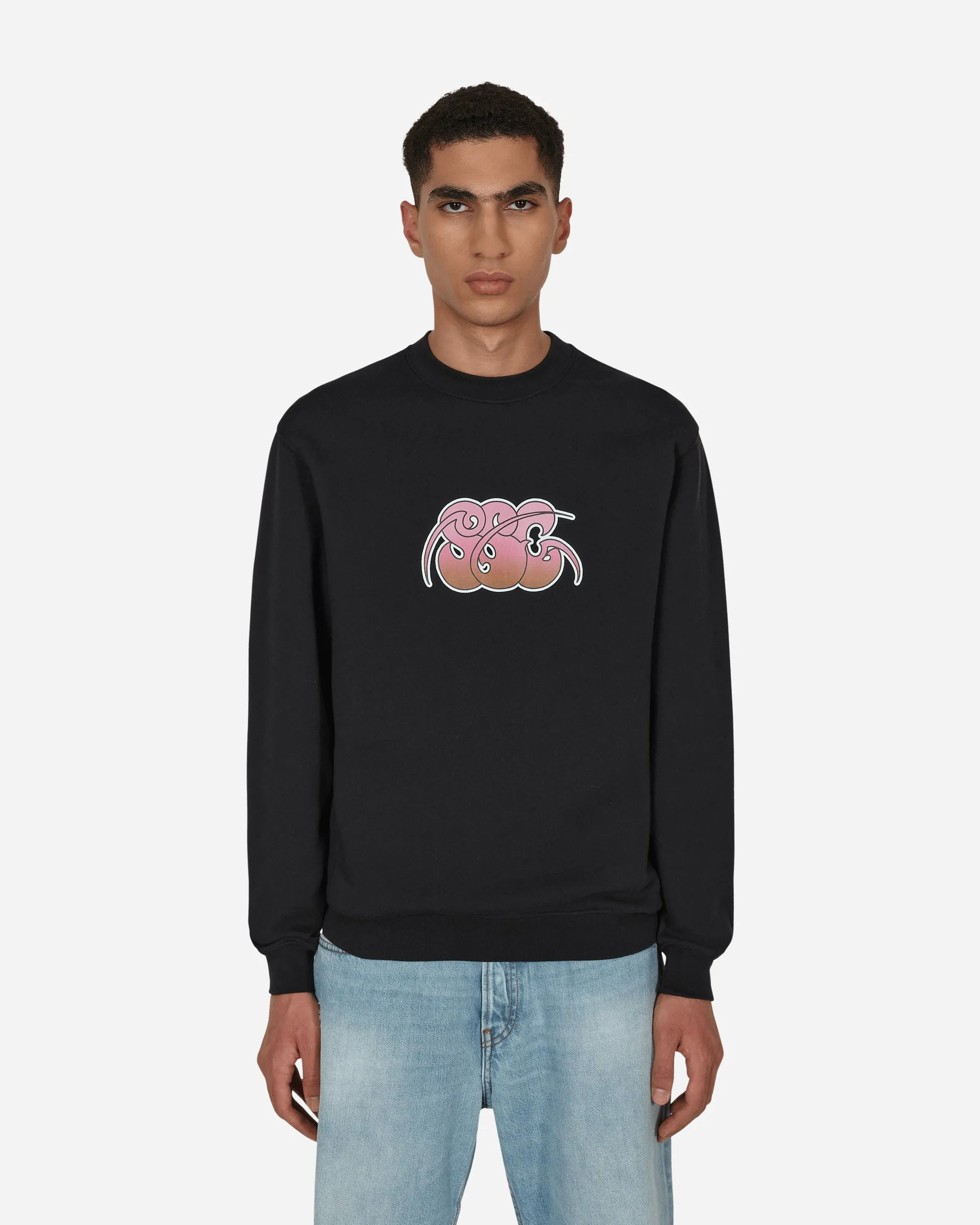 Gedrucktes Crewneck Sweatshirt Schwarz
