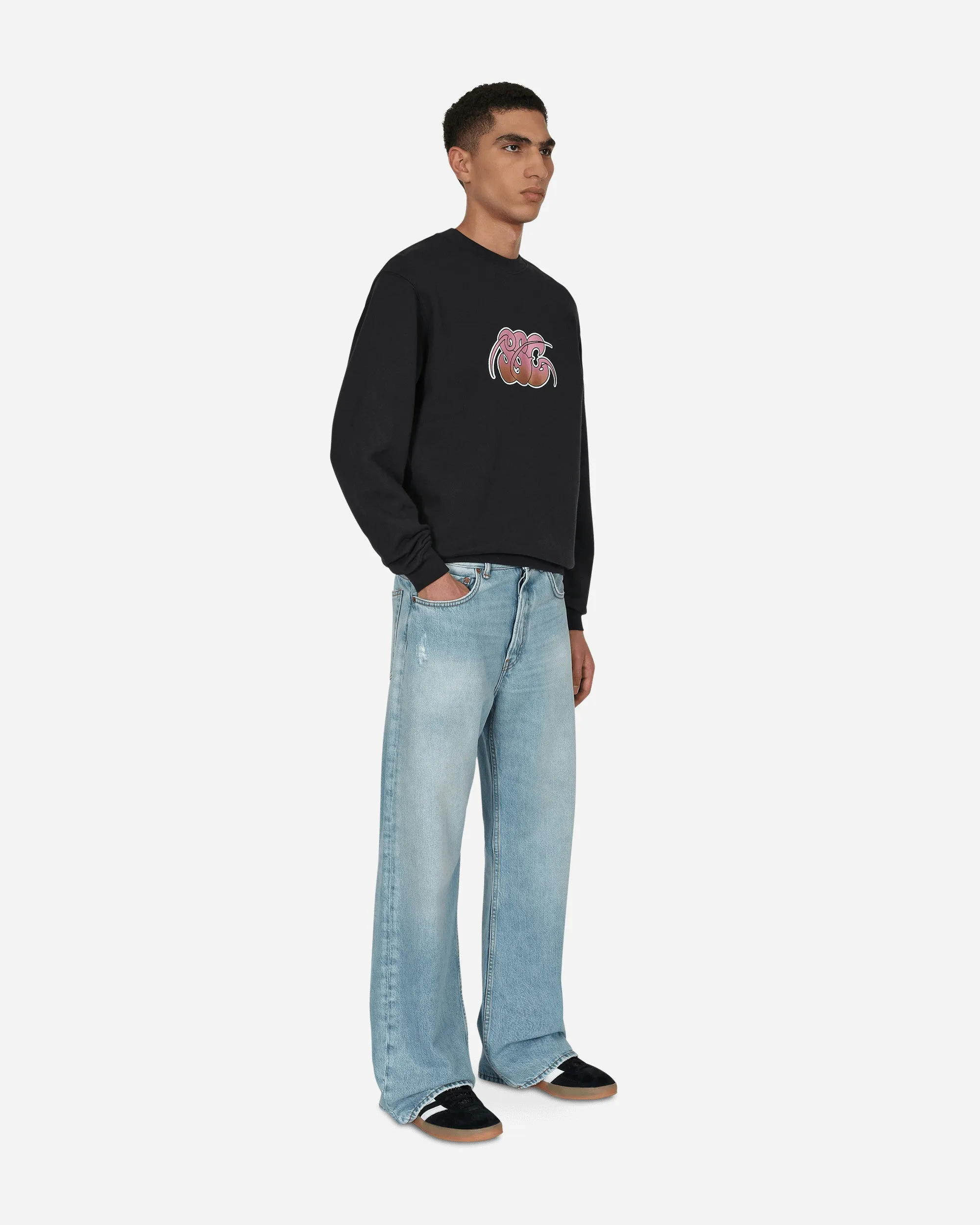 Gedrucktes Crewneck Sweatshirt Schwarz