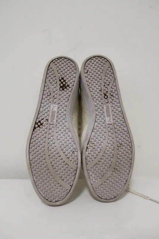 Puma Match Lo Sneakers Creme mit Patent-Lederbesatz Größe 7.5