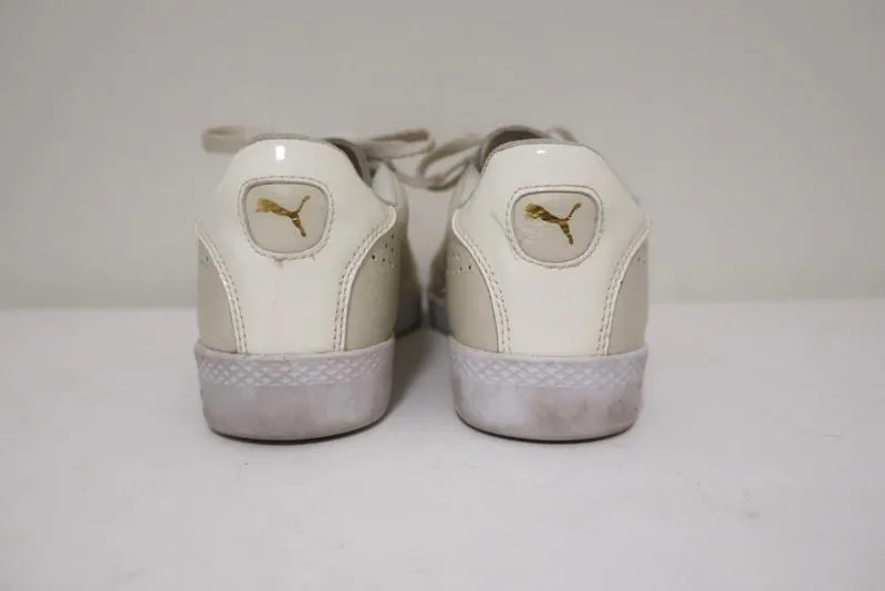 Puma Match Lo Sneakers Creme mit Patent-Lederbesatz Größe 7.5