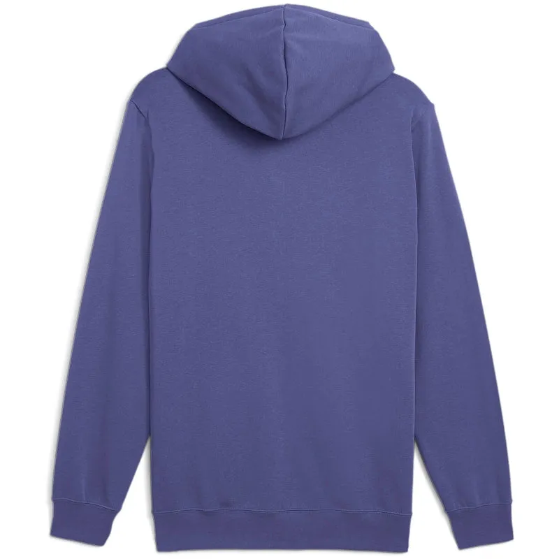 PUMA HERREN ESSENTIALS LOGO ZWEIFARBIGER FLIESH PULLOVER MIT KAPUZE IN LILA