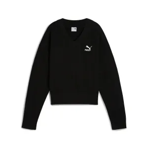 PUMA Damen T7 Strick-V-Ausschnitt Crew