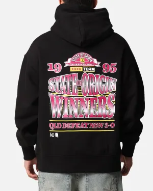 Queensland Ruby League State Of Origin 1995 Gewinner Hoodie Verblasstes Schwarz