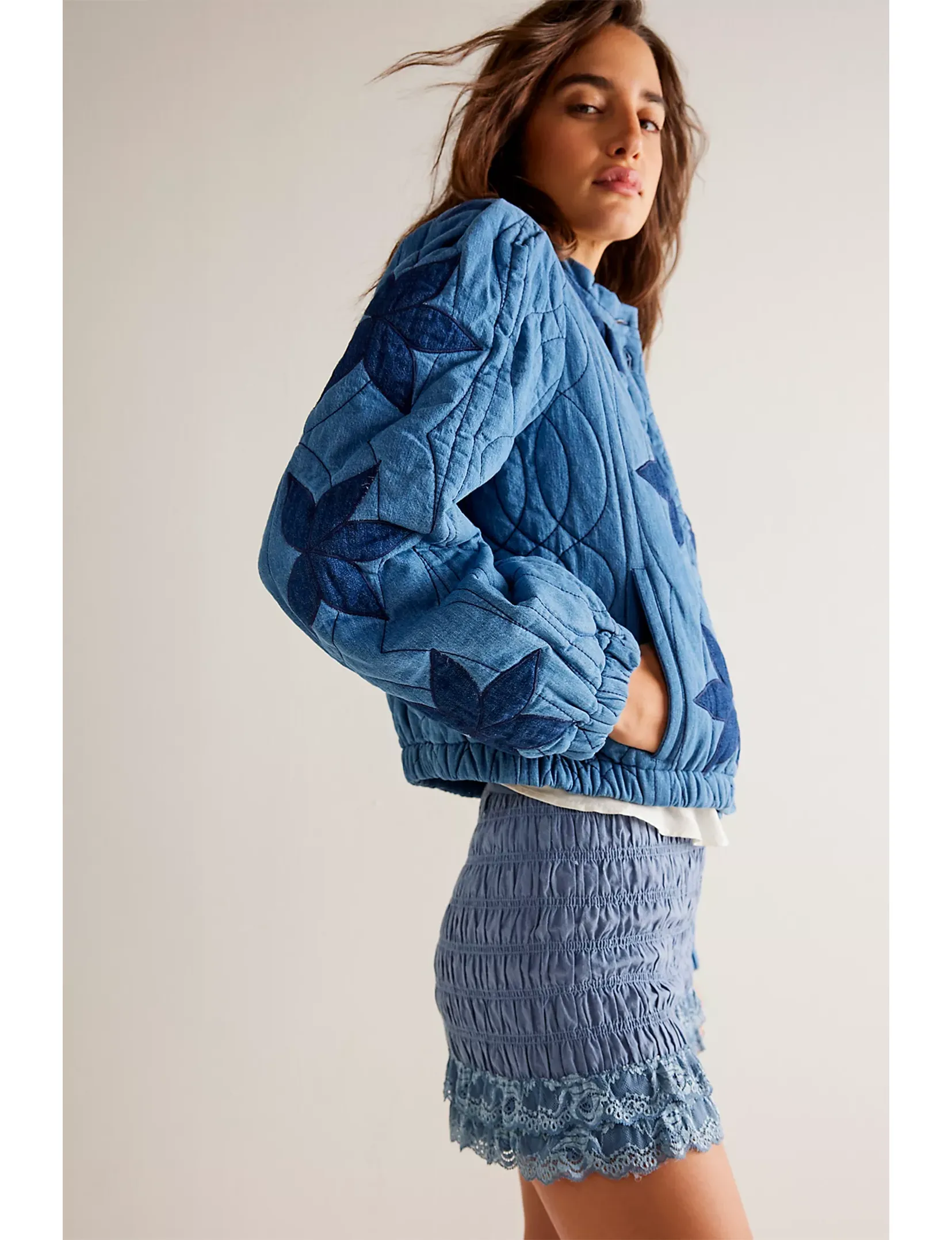 Quinn Steppjacke, Indigo/Kombi Kleidung_free-people