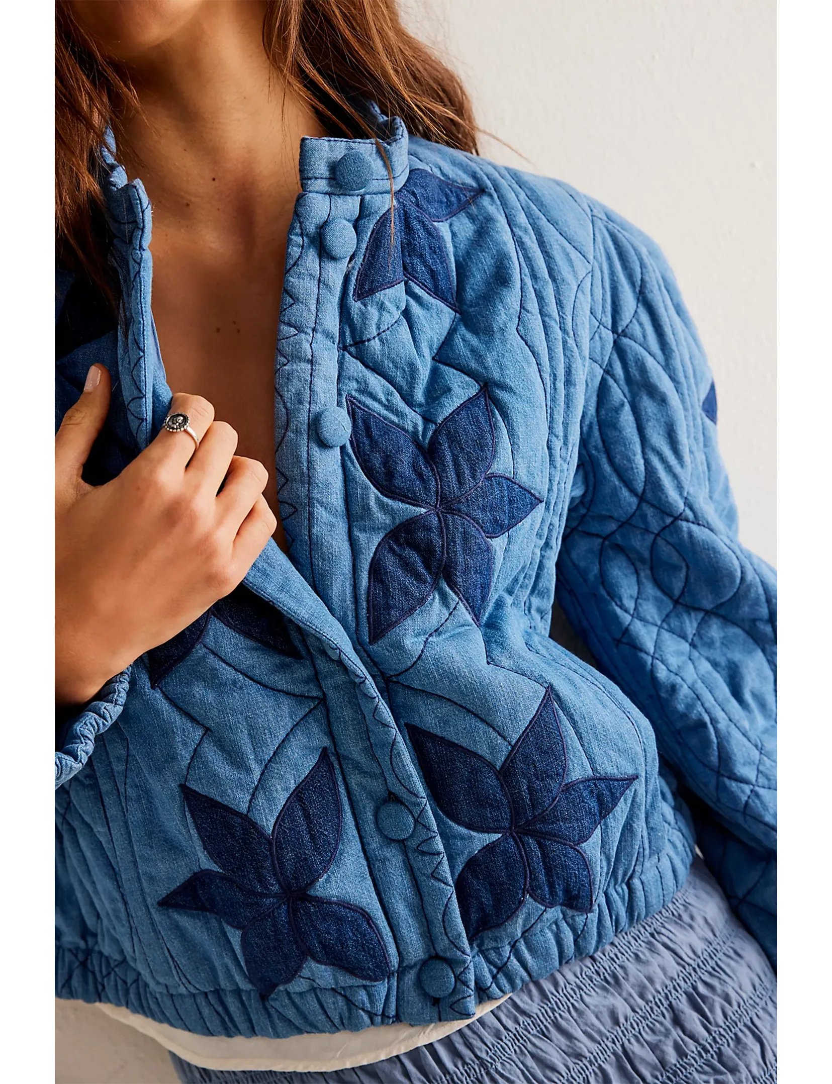 Quinn Steppjacke, Indigo/Kombi Kleidung_free-people