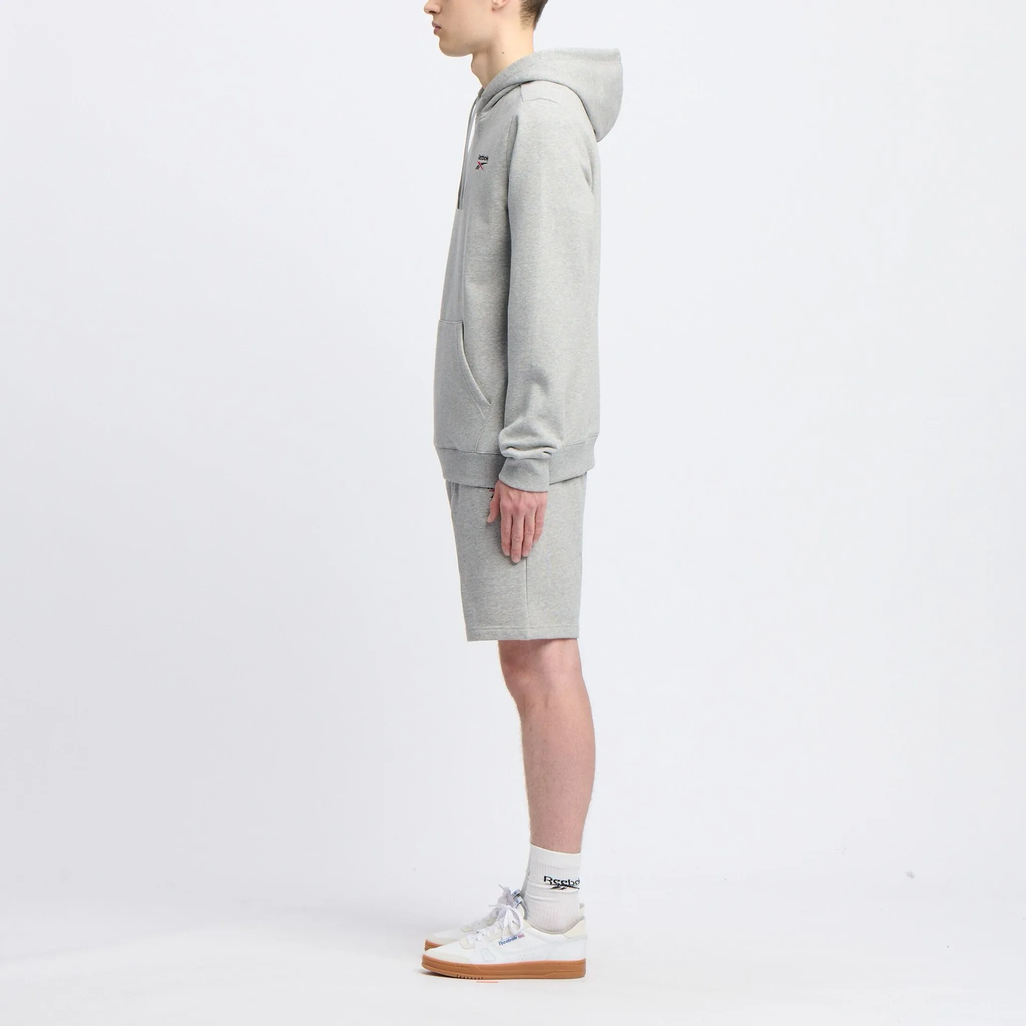 REEBOK HERREN IDENTITY SMALL LOGO GRAU KAPUZENPULLOVER