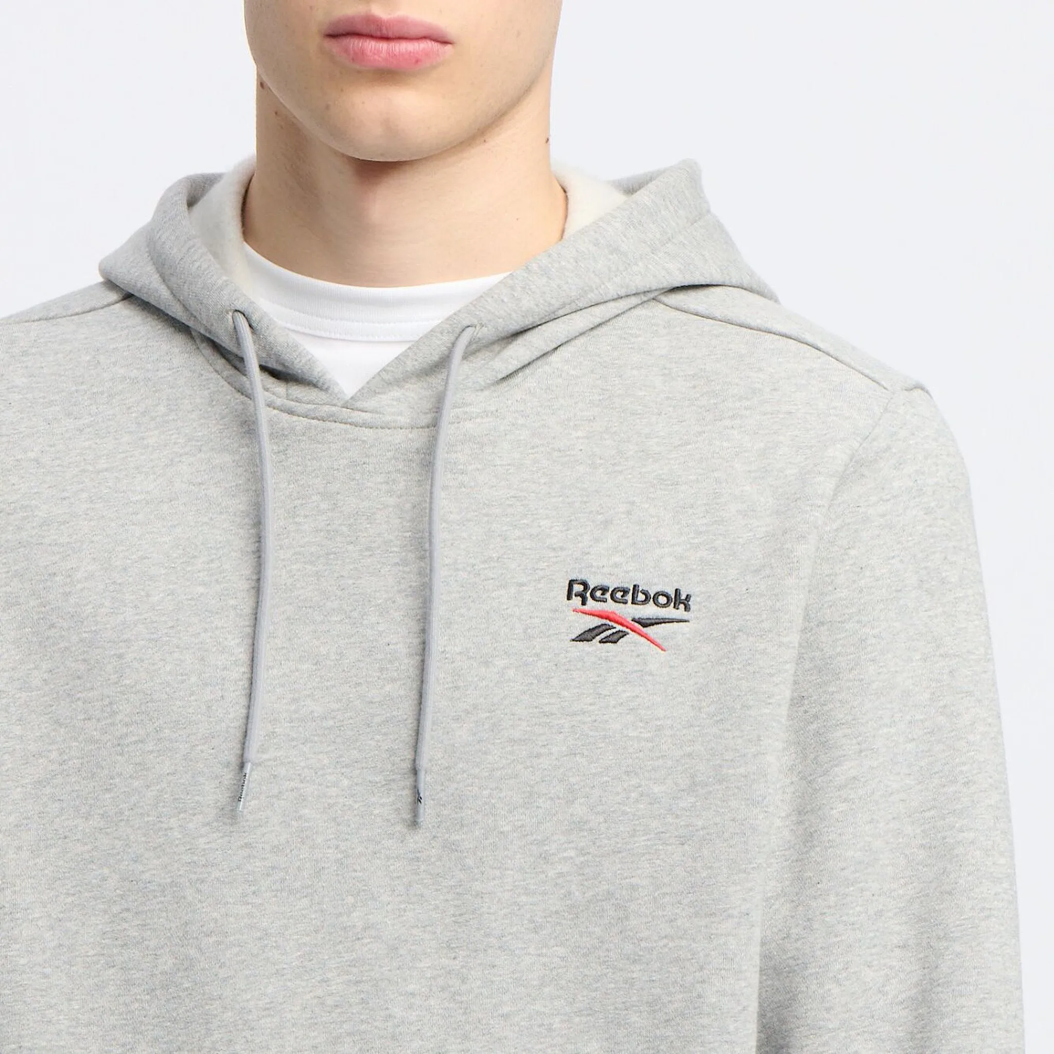 REEBOK HERREN IDENTITY SMALL LOGO GRAU KAPUZENPULLOVER