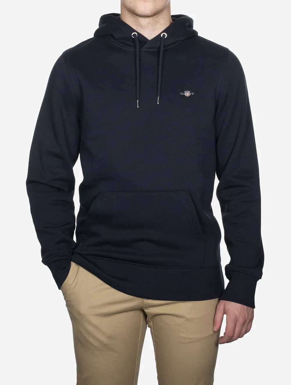 Regular Fit Shield Kapuzenpullover Abendblau