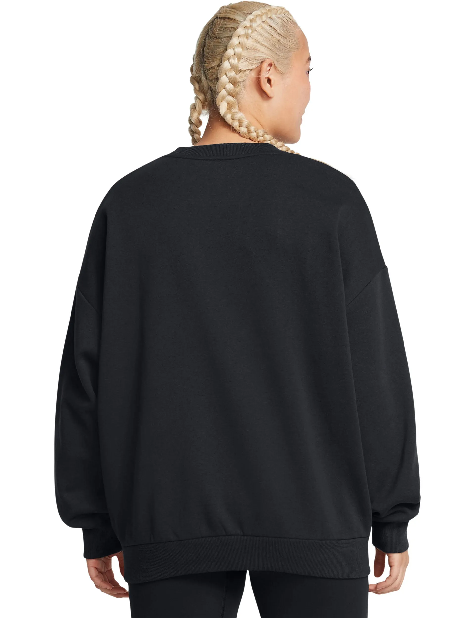 Rival Fleece Übergroßes Crew - Schwarz/Weiß